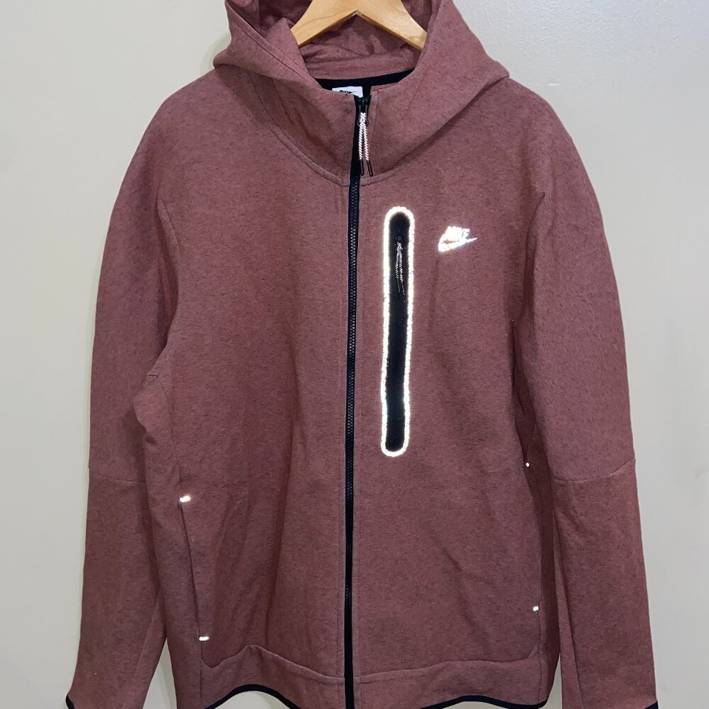 Nike Tech Fleece Full Zip Hoodie Jacket Redstone Red DR9150-670 Mens $140 NEW